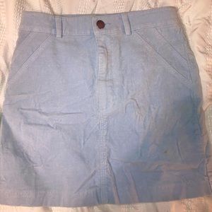 forever 21 small light blue corduroy mini skirt, barely worn, small stain